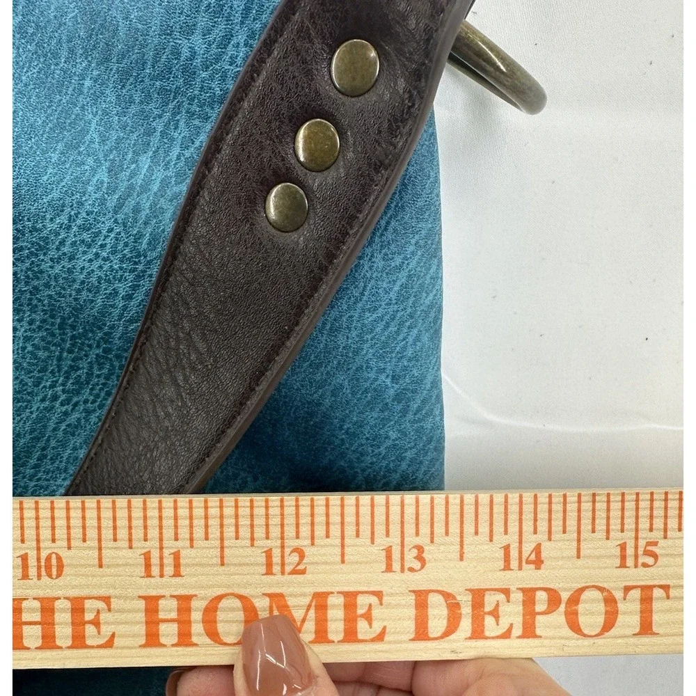 Montana West Hobo Handbag Turquoise & Brown Shoulder Purse‎ Zipper EUC Women's
